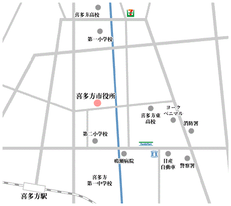 喜多方市の地図画像