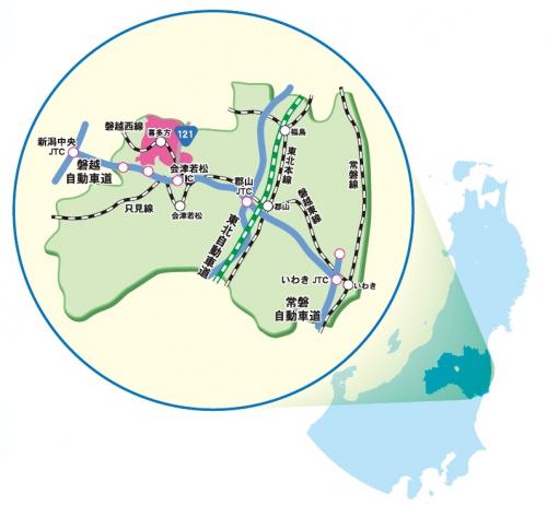 福島県の地図画像